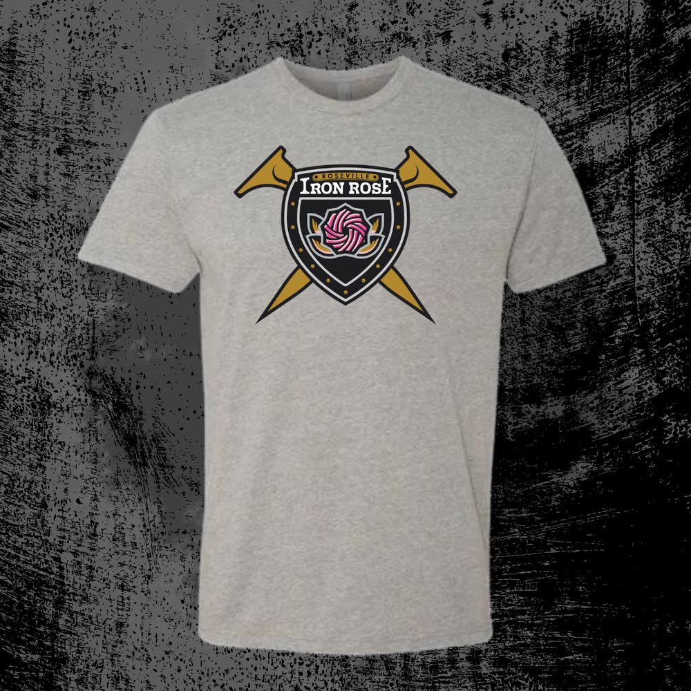 Iron Rose Grey Tshirt Large Logo — Roseville Iron Rose FC
